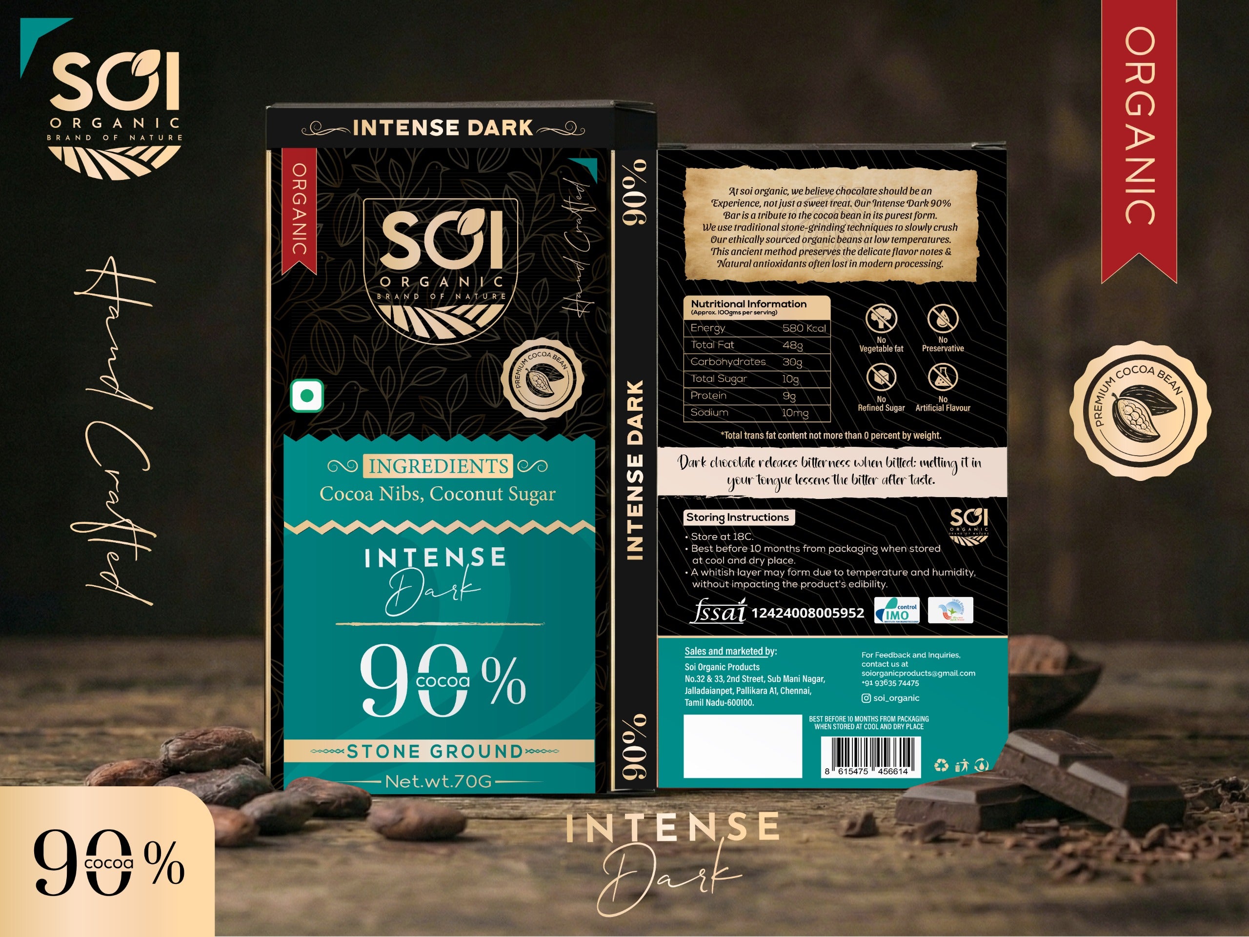 SOI Organic | 90% Intense Dark Chocolate (Stone-Ground) – SOI ORGANIC